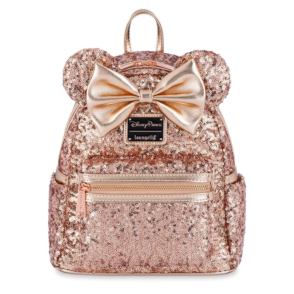 Disney Minnie Mouse Sequin Loungefly Mini Backpack – Rose Gold 1 Disney Minnie Mouse Sequin Loungefly Mini Backpack – Rose Gold