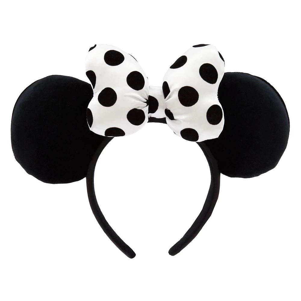 Disney Minnie Mouse Ear Headband With Satin Bow For Adults – Black And White 1 Disney Minnie Mouse Ear Headband With Satin Bow For Adults – Black And White