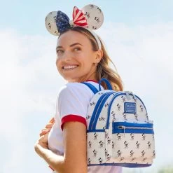 Disney Mickey And Minnie Mouse Americana Loungefly Ear Headband For Adults -Fashion Clothing Store 4503105710129 4