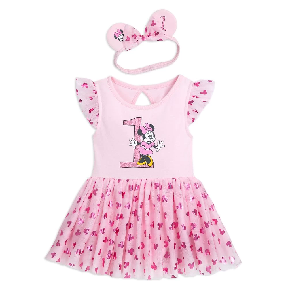 Disney Minnie Mouse 1st Birthday Dress Set For Baby 1 Disney Minnie Mouse 1st Birthday Dress Set For Baby