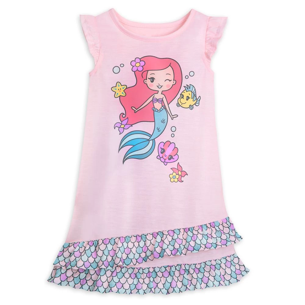 Disney Ariel And Flounder Nightshirt For Girls – The Little Mermaid 1 Disney Ariel And Flounder Nightshirt For Girls – The Little Mermaid