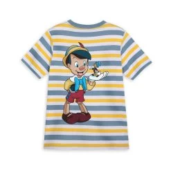 Disney Pinocchio And Jiminy Cricket Striped T-Shirt For Kids -Fashion Clothing Store 5007048020047 2