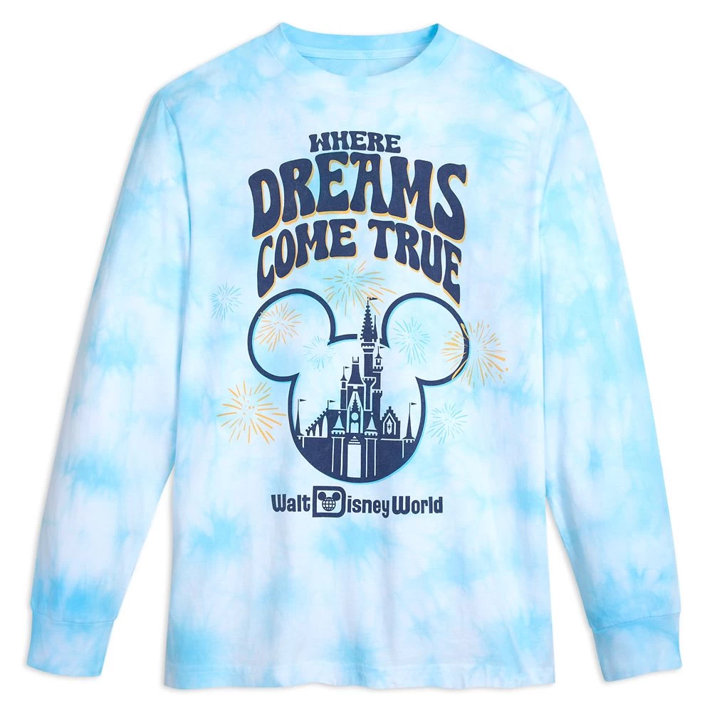 Mickey Mouse Icon And Cinderella Castle Long Sleeve Tie-Dye T-Shirt For Adults – Walt Disney World 1 Mickey Mouse Icon And Cinderella Castle Long Sleeve Tie-Dye T-Shirt For Adults – Walt Disney World