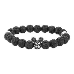 Disney Mickey Mouse Icon Black Lava Bead Bracelet -Fashion Clothing Store 6730058013339 2