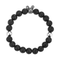 Disney Mickey Mouse Icon Black Lava Bead Bracelet