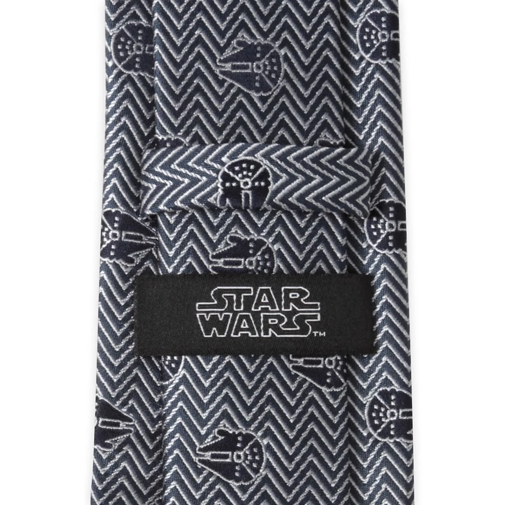 Disney Millennium Falcon Herringbone Blue Silk Tie For Adults – Star Wars 4 Disney Millennium Falcon Herringbone Blue Silk Tie For Adults – Star Wars - Image 4