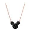 Disney Mickey Mouse Black Pave Necklace By CRISLU – Rose Gold