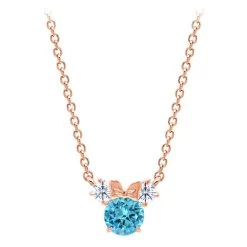 Disney Minnie Mouse Birthstone Necklace For Kids By CRISLU – Rose Gold