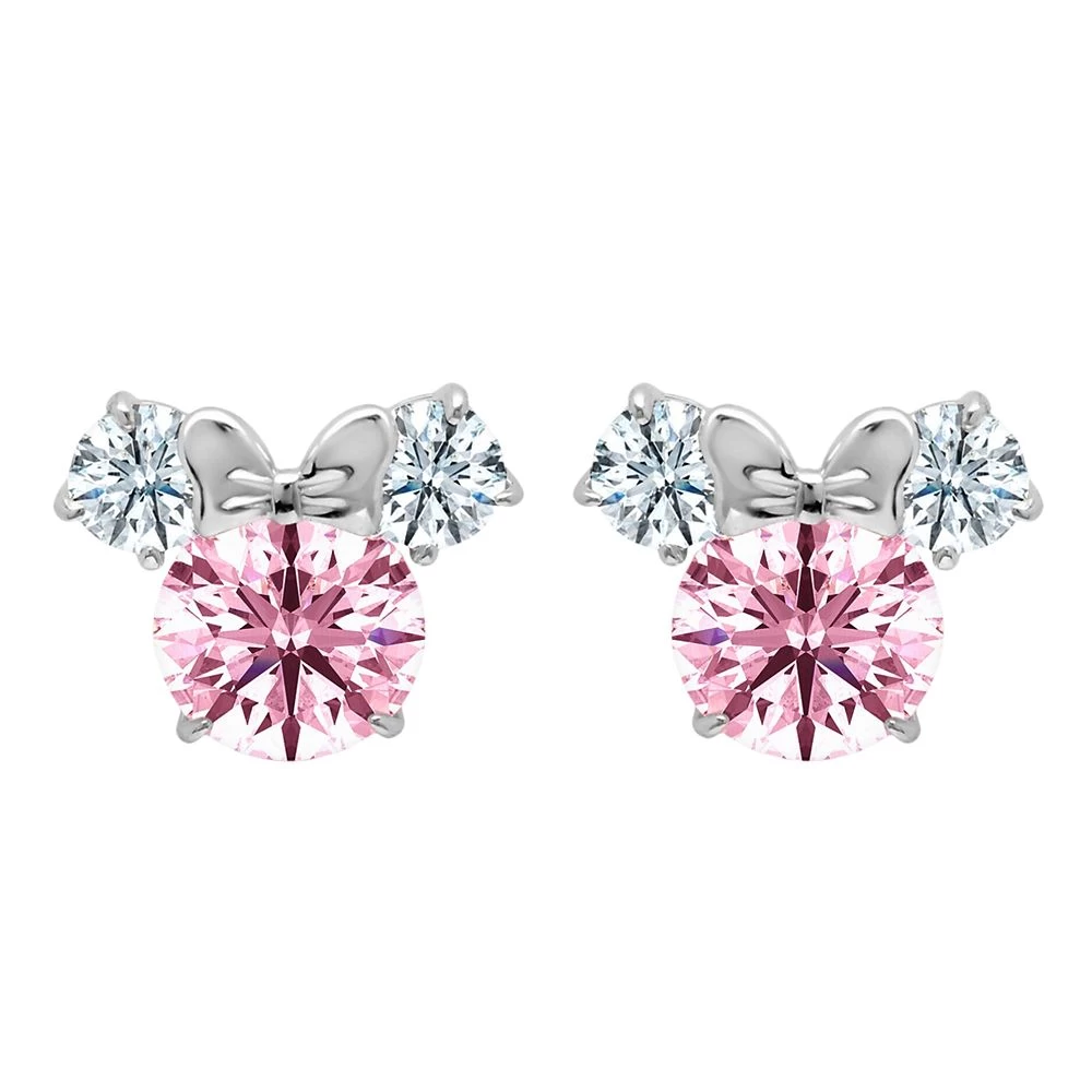 Disney Minnie Mouse Earrings For Kids By CRISLU – Pink 1 Disney Minnie Mouse Earrings For Kids By CRISLU – Pink